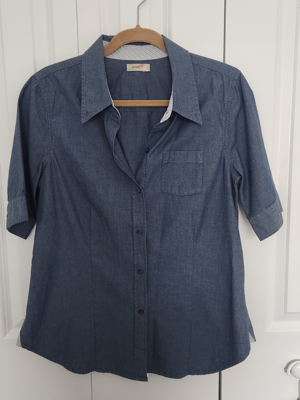 Old Navy Chambray Classic Button-Front Shirt - Navy Blue